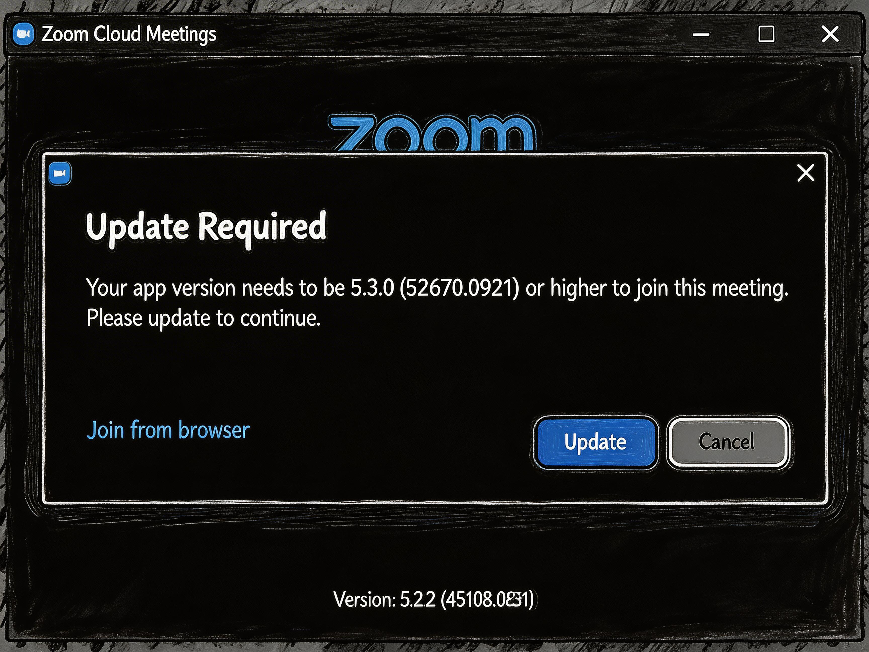 Your meeting started 5 minutes ago but first let's talk about this update.